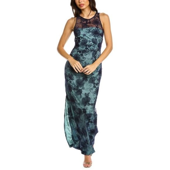 JS Collections Dresses & Skirts - Js Collections Womens  Carter Halter Column Gown, Blue